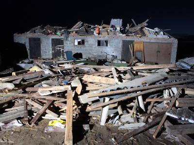 Spur der Verwüstung: Sturmböen und Windhosen fegten vor allem über den Nordwesten Polens hinweg. Foto: Piotr Wittman Unwetter über Polen