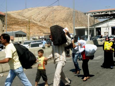 Syrische Flüchtlinge an der libanesischen Grenze. Foto: Lucie Parseghian Libanesische Grenze