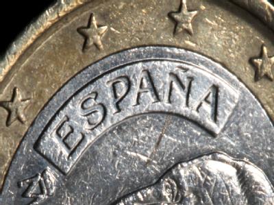 Eine spanische 1-Euro-Münze. Foto: Martin Gerten / Archiv Eurokrise - Spanien