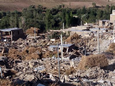 Das Dorf im Nordwesten des Iran wurde schwer verwüstet. Foto: Abedin Taherkenareh Zerstörungen