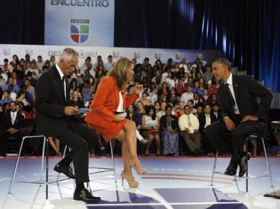 Im spanischsprachigen TV-Sender Univision musste Barack Obama einen Fehler eingestehen. Foto: Jeffrey Boan Obama im TV-Interview