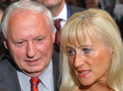 Oskar Lafontaine und seine Frau Christa Müller im Bundestagswahlkampf 2009 Ehepaar Lafontaine/Müller