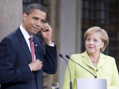 Differenzen zwischen Washington und Berlin? Obama: «Wilde Spekulationen, ... ja genau das sind sie» Präsident und Kanzlerin
