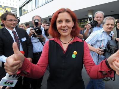 Nach 15 Jahren wieder drin: Die grüne Spitzenkandidatin Astrid Rothe-Beinlich freut sich über den Einzug in den Landtag. Astrid Rothe-Beinlich