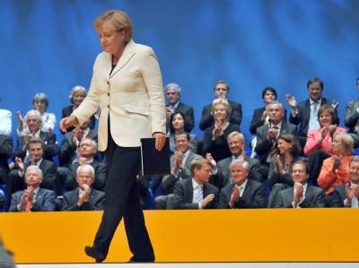 Bundeskanzlerin Angela Merkel (CDU) beim Wahlkampfauftakt ihrer Partei in Düsseldorf. Wahlkampfauftakt CDU