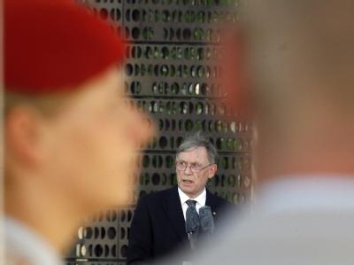 Bundespräsident Horst Köhler bei der Einweihung des neuen zentralen Ehrenmals der Bundeswehr in Berlin. Horst Köhler