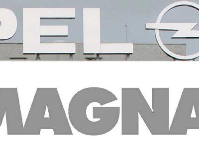 Logos von Opel und Magna. Magna