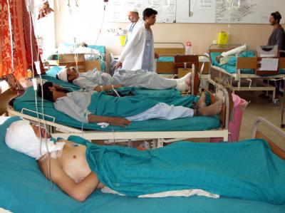 Opfer des Bombenanschlags in Kandahar. Opfer des Anschlags