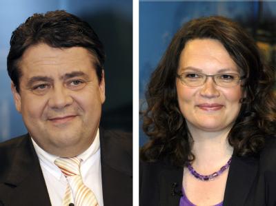 Neues Führungspersonal: Sigmar Gabriel und Andreas Nahles. Gabriel und Nahles