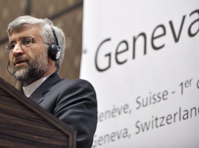 Der iranische Atom-Unterhändler Said Dschalili nach der ersten Runde der Atom-Gespräche in Genf Said Dschalili