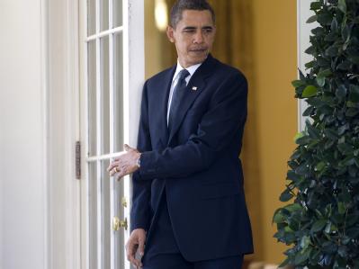 US-Präsident Barack Obama vor seiner ersten Dankesrede. Obama