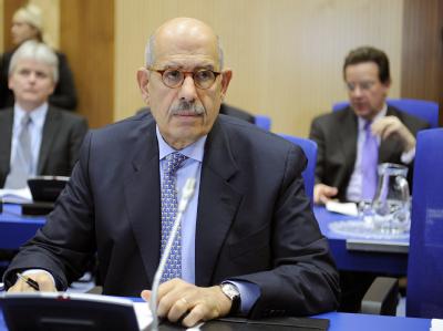 IAEA-Chef Mohamed El Baradei bei den Atomgesprächen zwischen dem Iran und den Vereinten Nationen in Wien. Atomgespräche