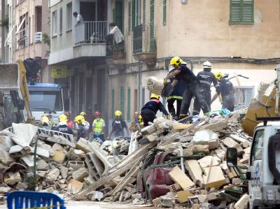In Palma de Mallorca ist ein Wohnhaus eingestürzt. Wohnhaus eingestürzt