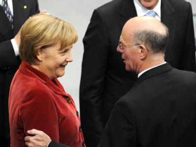 Bundeskanzlerin Angela Merkel und Bundestagspräsident Norbert Lammert. Kanzlerin und Bundestagspräsident