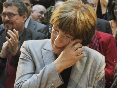 Gerührt: Ulla Schmidt bei der Übergabe des Gesundheitsministeriums. Ulla Schmidt