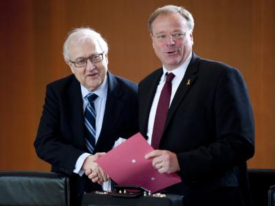 Wirtschaftsminister Rainer Brüderle und Entwicklungshilfeminister Dirk Niebel im Bundeskabinett. Kabinett