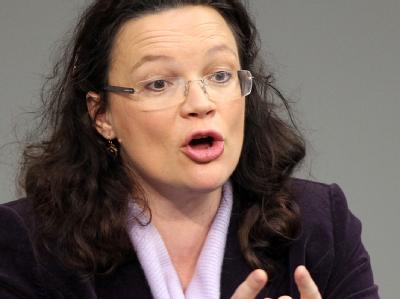 Die Generalsekretärin der SPD, Andrea Nahles, kritisiert die ukrainische Regierung. Foto: Wolfgang Kumm / Archiv Nahles