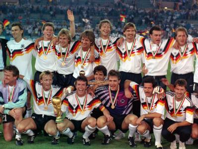 Der bisher letzte Titel: Jubel in Rom am 8. Juli1990. Fußball-Weltmeister 1990