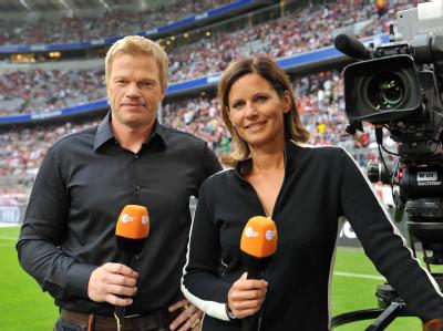 «Umgangssprachlicher Ausdruck, der nicht in die Fernsehsprache gehört»: ZDF-Moderatorin Katrin Müller-Hohenstein (mit Oliver Kahn) sprach am Sonntag vom «inneren Reichsparteitag». Katrin Müller-Hohenstein