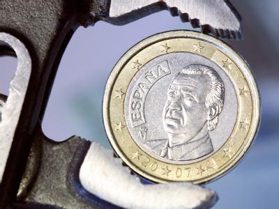 Für seine maroden Banken braucht Spanien dringend frisches Kapital. Foto: Tobias Kleinschmidt Spanische Euromünze