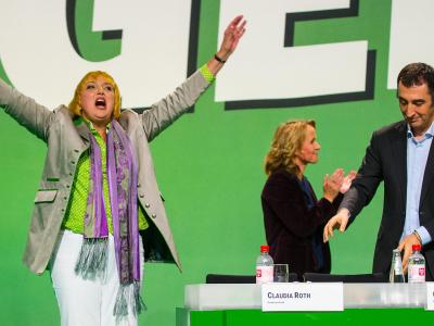 Für die scheidende Grünen-Parteichefin Claudia Roth war es ein emotionaler Abschied. Foto: Hannibal Roth
