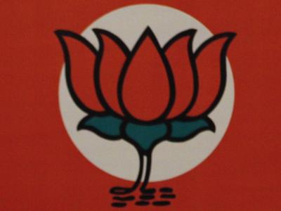 Die Lotusblume ist das Symbol der indischen Partei BJP. Foto: Str Lotusblumen-Logo