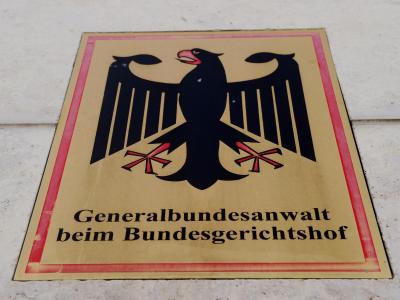 Dienstschild der Bundesanwaltschaft in Karlsruhe. Foto: Uli Deck Generalbundesanwalt