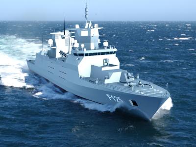 Die Computeranimation zeigt die Fregatte F125. Computeranimation: ARGE 125 c/o Blohm+Voss naval Foto: Arge 125 C/o Blohm+voss Naval Fregatte F125