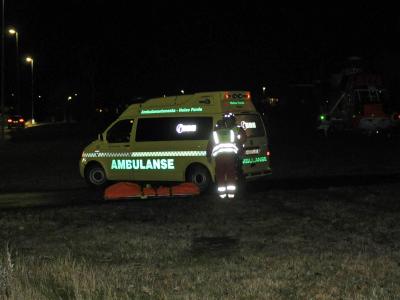 Ein Krankenwagen am Ort der Bluttat in Norwegen. Foto: Egil Jorgen Lund Krankenwagen