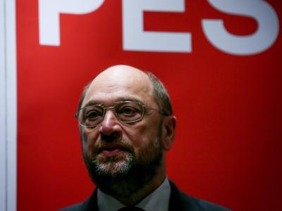 Sozialisten präsentieren Schulz als ersten EU-Spitzenkandidaten. Foto: Olivier Hoslet Martin schulz