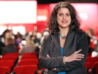 Homaira Mansury wurde überraschend in den 35-köpfigen Bundesvorstand der Partei gewählt. Foto: Jan Woitas Überraschung