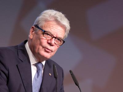 «Ohne die Bevölkerungen geht das alles nicht»: Bundespräsident Joachim Gauck. Foto: Jörg Carstensen/Archiv Gauck
