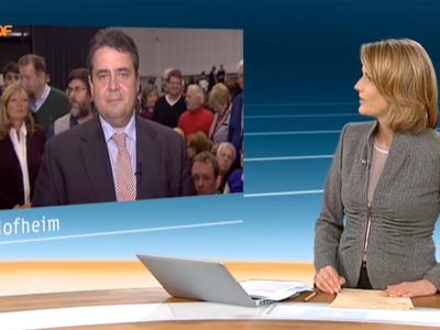 Ist Slomka zu weit gegangen? Die Moderatorin sieht sich «zuständig fürs Unangenehme». Foto: ZDF Gabriel und Slomka