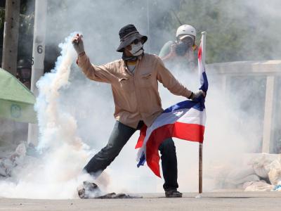 Die Demonstranten wollen die Regierung stürzen. Foto: Pongmanat Tasiri Regierung stürzen