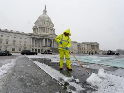Die letzte Hürde im US-Finanzstreit steht noch bevor. Foto: Michael Reynolds Schnee in Washington