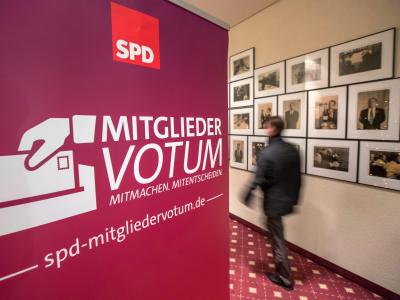 Die SPD-Spitze wirbt für die große Koalition auf Bundesebene. Foto: Michael Reichel Mitgliedervotum