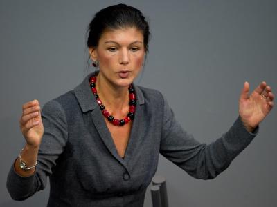 Sahra Wagenknecht, stellvertretende Vorsitzende der Linksfraktion im Bundestag: «Keine Koalition der großen Aufgaben, sondern der großen Ignoranz.» Foto: Tim Brakemeier Sahra Wagenknecht