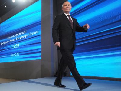 Nach den Massenprotesten gegen seine Politik 2011 und 2012 strotzt Putin nun wieder vor Stärke und Selbstbewusstsein. Foto: Alexey Nikolsky Putin