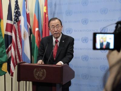 Offenbar wurden im Südsudan Kriegsverbrechen verübt. Jetzt soll die UN-Truppe massiv aufgestockt werden. Foto: EPA/UN/Paulo Filgueiras Ban Ki Moon