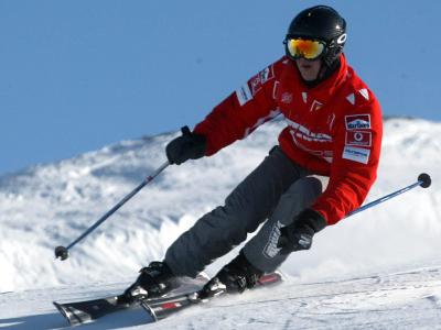 Michael Schumacher auf Skiern in den italienischen Alpen. Foto: epa/Archiv Michael Schumacher auf Skiern