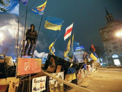 Protestcamp o, Kiew: Nach wochenlangen Protesten der ukrainischen Opposition um Boxer Klitschko schlägt die Führung zurück. Foto: Sergey Dolzhenko Kiew