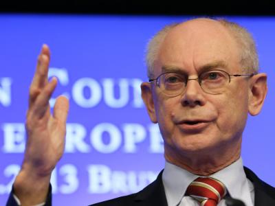 EU-Ratspräsident Herman Van Rompuy ruft die Konfliktparteien zum Dialog auf. Foto: Julien Warnand Herman Van Rompuy