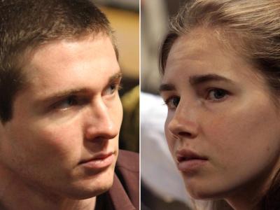 Die Angeklagten Raffaele Sollecito und Amanda Knox im September 2011 vor Gericht. Foto: Pietro Crocchioni/Archiv Sollecito und Knox