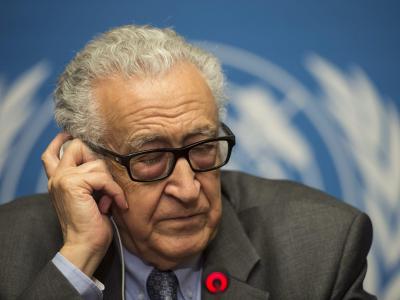Der UN-Sondegesandte Lakhdar Brahimi während der Friedensgespräche in Genf. Foto: Jean-Christophe Bott Lakhdar Brahimi