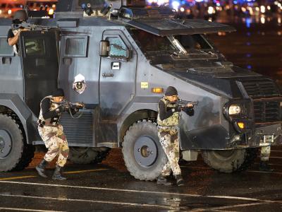 Saudische Soldaten während einer Übung in der Stadt Mekka. Foto: Ali Hassan/Archiv Übung