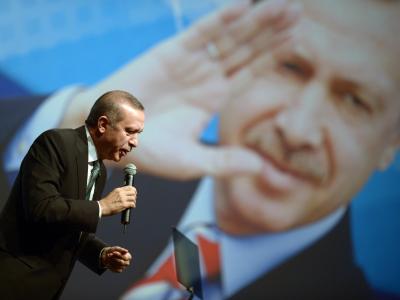 Der türkische Ministerpräsident Recep Tayyip Erdogan in Berlin. Foto: Rainer Jensen Erdogan in Berlin