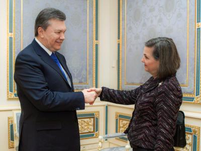 US-Top-Diplomatin Victoria Nuland zu Gast bei Viktor Janukowitsch. Foto: Mykhailo Markiv Nuland bei Janukowitsch