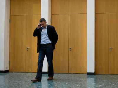 Vitali Klitschko hat seine Präsidentschaftskandidatur bei der Wahl am 25. Mai bekräftigt. Foto: Tim Brakemeier Vitali Klitschko