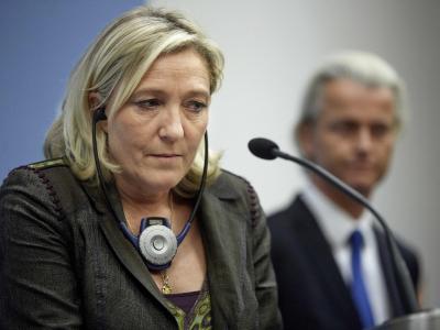 Rechtsausleger: Der niederländische Rechtspopulist Geert Wilders und Marine Le Pen, Chefin der französischen Front National. Foto: Martijn Beekman/Archiv Le Pen und Wilders