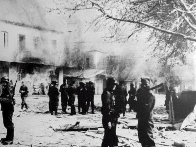 NS-Massaker 1944 im griechischen Distomo. Foto: epa/ANA/Archiv NS-Massaker